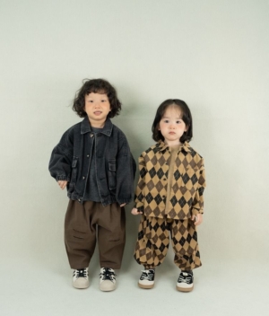 胖胖虎▪︎燈芯絨 菱格紋襯衫`2色