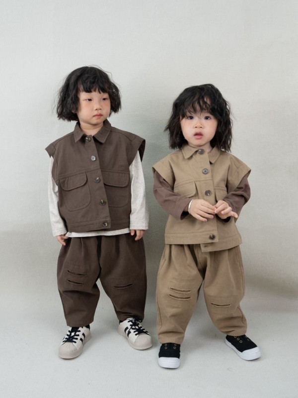 胖胖虎▪︎韓系工裝背心`2色