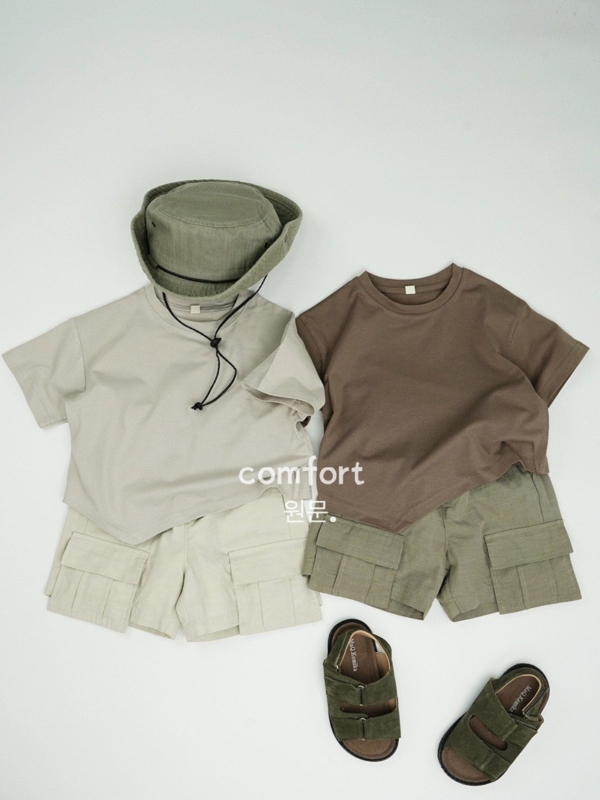 胖胖虎▪︎韓版下擺不規則 落肩短T`4色